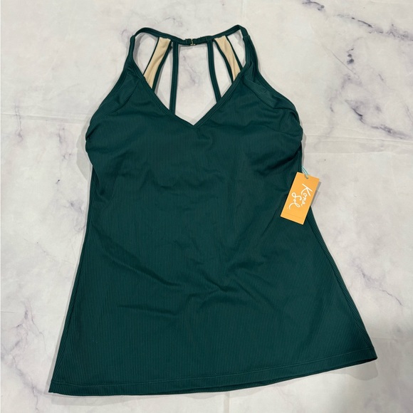 LAST PRICE🍒🤍KANA SOL tankini top deep green ribbed ✨ - Picture 7 of 8